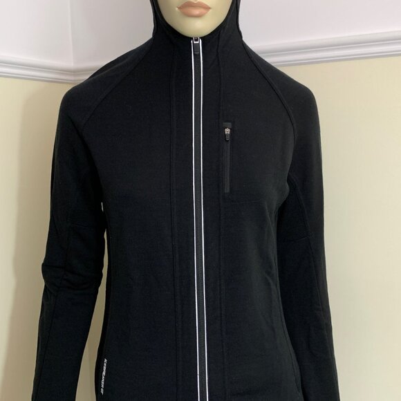ICEBREAKER GT 260 midweight 98 merino spandex zip pockets full zip Hood jacket S - Picture 2 of 15